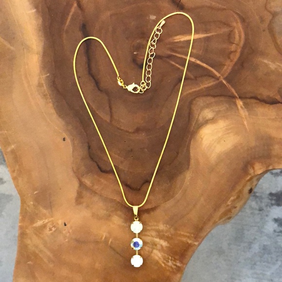 Peridot AB, Chrysolite + White Opal Crystal Drop Necklace - Picture 4 of 16